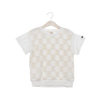 petit main/プティマイン petit main スクエア刺繍ドッキング半袖Tシャツ/508240384