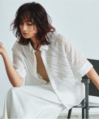 ICB（LARGE SIZE）/【洗える】ゼブラシアーJQ クロップドシャツ/508241058