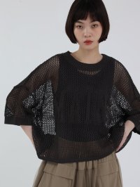 LASUD/ラシュッド LASUD オーバーメッシュニットロゴPO/508241216