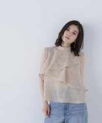 NATURAL BEAUTY BASIC/サッカーチェックラッフルブラウス/508241226
