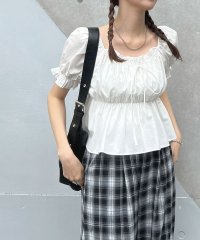 futier land/フューティアランド Futier Land 胸元リボンパワショルトップス/508241525
