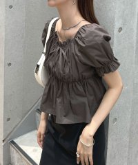 futier land/フューティアランド Futier Land 胸元リボンパワショルトップス/508241525