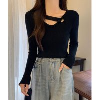 Lace Ladies/レースレディース Lace Ladies ハート モチーフ付き Vネック リブ ニット プルオーバー/508241585