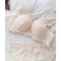 Lace Ladies/レースレディース Lace Ladies 【2点セット】フラワー レース リボン付き ノンワイヤー ブラジャー&ショーツ【返品不可商品】/508241621