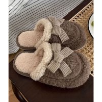 Lace Ladies/レースレディース Lace Ladies 配色 ボア リボン付き スリッパ ルームシューズ/508241686