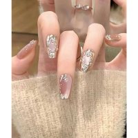Lace Ladies/レースレディース Lace Ladies ミラー風 デザイン アート スクエアオフ ネイルチップ【返品不可商品】/508241712