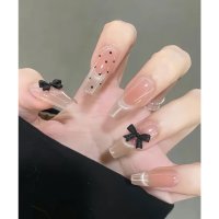 Lace Ladies/レースレディース Lace Ladies リボン ドット クリア フレンチ ネイルチップ【返品不可商品】/508241719
