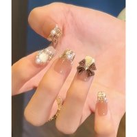 Lace Ladies/レースレディース Lace Ladies クラシック ツイード リボン デザイン ネイルチップ【返品不可商品】/508241721
