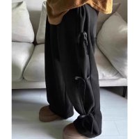 Lace Ladies/レースレディース Lace Ladies リボン付き ワイド スウェット トラック パンツ/508241723