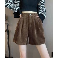 Lace Ladies/レースレディース Lace Ladies コーデュロイ タック ハイウエスト フレア ショート パンツ/508241736