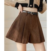 Lace Ladies/レースレディース Lace Ladies コーデュロイ プリーツ ハイウエスト ショート パンツ/508241738