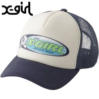 X-girl/エックスガール X－girl HIBISCUS OVAL LOGO TRUCKER CAP BLACK ブラック 黒 [105252051006]/508242144