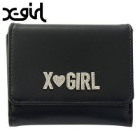 X-girl/エックスガール X－girl RHINESTONE LABEL MINI WALLET BEIGE ベージュ [105252054013]/508242146