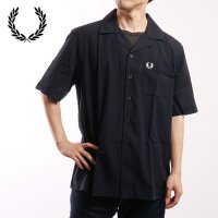 FRED PERRY/フレッドペリー FRED PERRY LIGHTWEIGHT TEXTURE REVERE COLLAR S/S SHIRT NAVY [M7762－795]/508242187