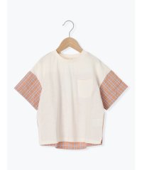 Samansa Mos2 Lagom/サッカーチェック切替Tシャツ(セットアップ可)/508242330