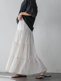 MAYSON GREY/メイソングレイ MAYSON GREY 【WEB限定】マルチストライプリネンタッチティアードスカート≪洗濯機で洗える≫/508243665