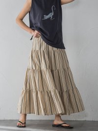 MAYSON GREY/メイソングレイ MAYSON GREY 【WEB限定】マルチストライプリネンタッチティアードスカート≪洗濯機で洗える≫/508243665