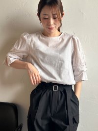 LAUTREAMONT/ロートレアモン LAUTREAMONT 【WEB限定】ラメストライプ袖タックブラウス ≪手洗い可能≫/508243673