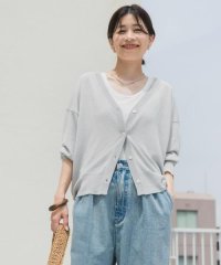 URBAN RESEARCH DOORS/『UR TECH ひやサラクール』リネン混Vネックショートカーディガン/508244627