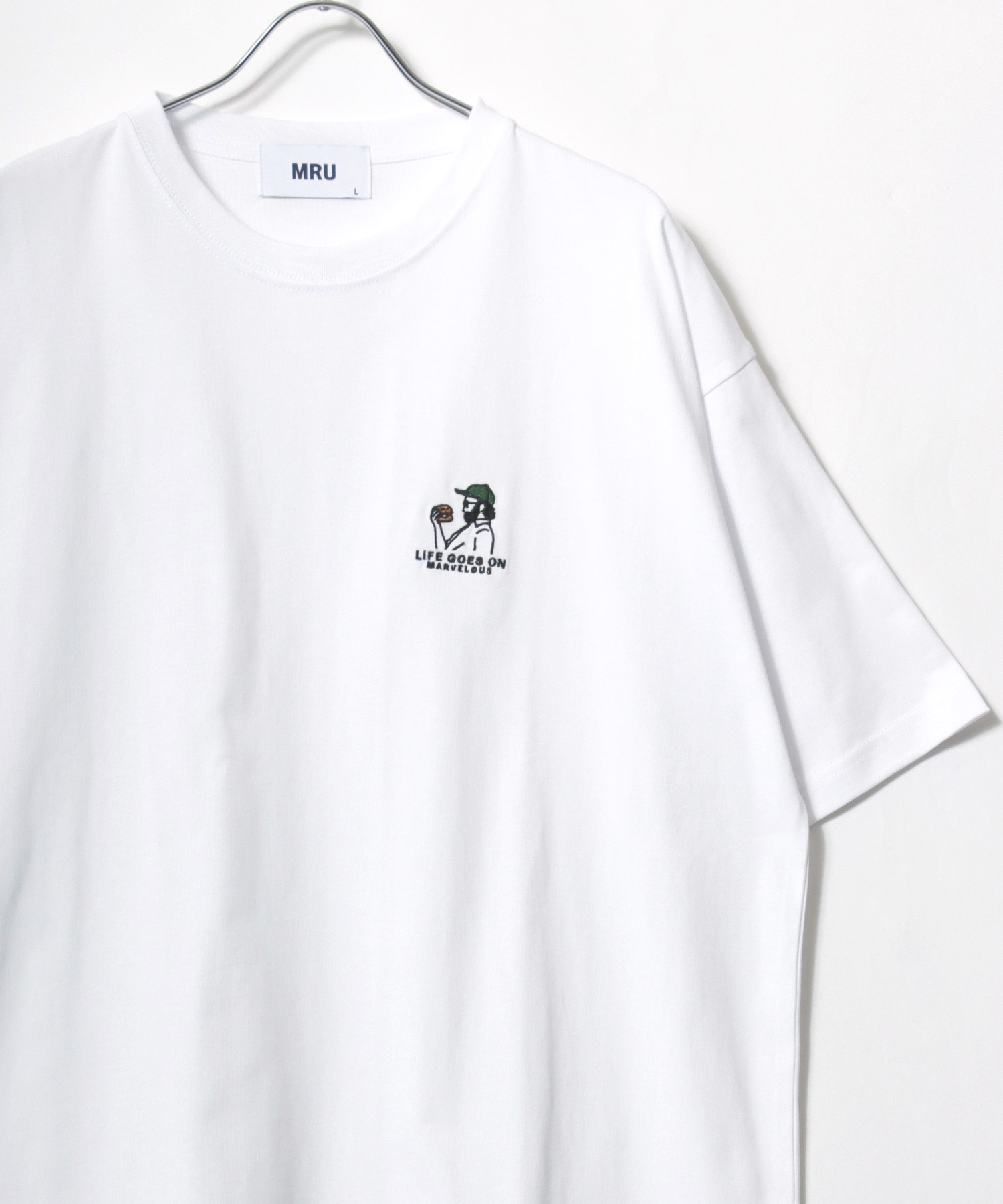 エムアールユー MRU ワンポイント 胸刺繍 半袖Tシャツ アニマル