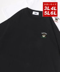 MRU/エムアールユー MRU オーバーサイズ アニマル/髭おじさん ワンポイント刺繍 半袖Tシャツ 大きいサイズ/508244825
