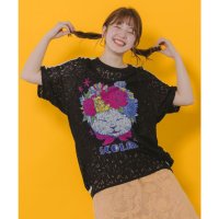 ScoLar/スカラー ScoLar 花ネコ柄レースTシャツ/508244832