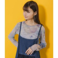 ScoLar/スカラー ScoLar 海とピアノのアート柄 ラメチュールロンT/508244837