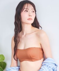 aimerfeel/リブ ストラップレス ハーフカップ 超盛ブラ(R) 単品ブラジャー/508244891