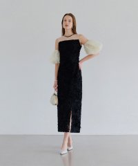 Leja/レジャ Leja フラワーレーススリーブIラインドレスワンピース2点セット美脚効果結婚式 パーティードレス 成人式 二次会 同窓会 お呼ばれ オケージョン 20/508245227
