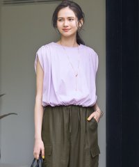 NIJYUSANKU（LARGE SIZE）/【SLOW/一部店舗限定】ファインゲージ ギャザー Tシャツ/508245785