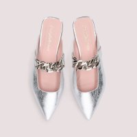 PRETTY BALLERINAS/プリティ・バレリーナ Pretty Ballerinas YVETTE chain belt mules metallic（イヴェット チェーンベルト ミュール/507433838