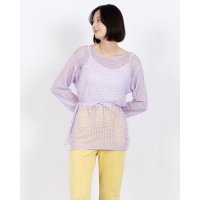 STYLEBLOCK/スタイルブロック STYLEBLOCK ウエストベルト付き透かし編みニット/508235039
