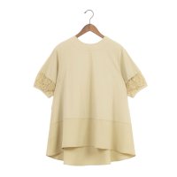 EGLANTINE/エグランティーヌ EGLANTINE 異素材切り替えバックフレアーカットソー半袖チュニック丈/508237273