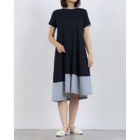 BRODIAEA/ブローディア BRODIAEA 異素材切り替え半袖ワンピース/508237279