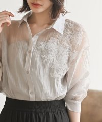 rps/レースモチーフ付シアーシャツ/508241122