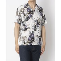 JEANS MATE/ジーンズメイト JEANS MATE BLUE STANDARD レーヨン 総柄 プリント オープンカラーシャツ 接触冷感/508245470