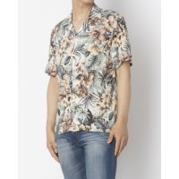 JEANS MATE/ジーンズメイト JEANS MATE BLUE STANDARD レーヨン 総柄 プリント オープンカラーシャツ 接触冷感/508245470