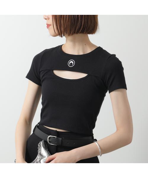 WEB限定お買い得商品の新着アイテム MARINE SERRE ブラック カットアウトTシャツ トップス