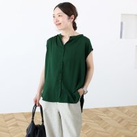 Aletta vita/アレッタ ヴィータ Aletta vita エステルジョーゼットプリーツタックバンドカラーブラウス/508245835