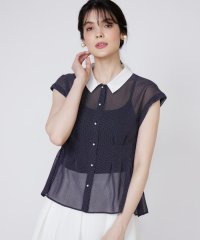 Maglie le cassetto/マーリエ ル カセット Maglie le cassetto 衿配色シアードットブラウス/508246637