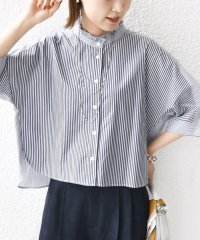 SHIPS WOMEN/《予約》【WEB限定】〈手洗い可能〉ブロード ストライプ / 無地 切替 パッチワーク シャツ/508246655