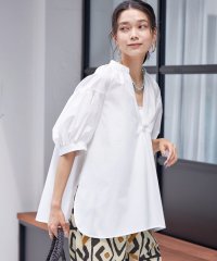 SHIPS WOMEN/〈接触冷感 / 撥水加工〉TEX BRID(R)タフタ スキッパー 5分袖 ブラウス/508246851