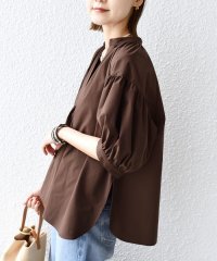SHIPS WOMEN/〈接触冷感 / 撥水加工〉TEX BRID(R)タフタ スキッパー 5分袖 ブラウス/508246851