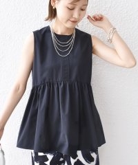 SHIPS WOMEN/〈接触冷感 / 撥水加工〉TEX BRID(R)タフタ ギャザー ノースリーブ ブラウス/508246852