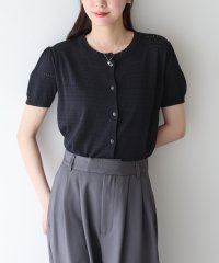 BLUEEAST/ブルーイースト BLUEEAST 透かし編み半袖ニットカーディガン/508250148