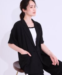 SHOO・LA・RUE Cutie Blonde/【セットアップ可能/接触冷感/吸水速乾】サッカーストライプ テーラードカラーシャツジャケット/508250315