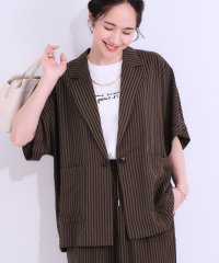 SHOO・LA・RUE Cutie Blonde/【セットアップ可能/接触冷感/吸水速乾】サッカーストライプ テーラードカラーシャツジャケット/508250315