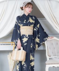 Retica/レティカ Retica 浴衣レディース 浴衣ワンピース アンティーク百合 紺地 3点セット (ゆかた羽織・ワンピース・兵児帯)/508252395