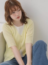 RETRO GIRL/レトロガール RETRO GIRL フェイクレイヤードリブカーデ/508252535