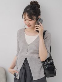 RETRO GIRL/レトロガール RETRO GIRL フェイクレイヤードリブカーデ/508252535